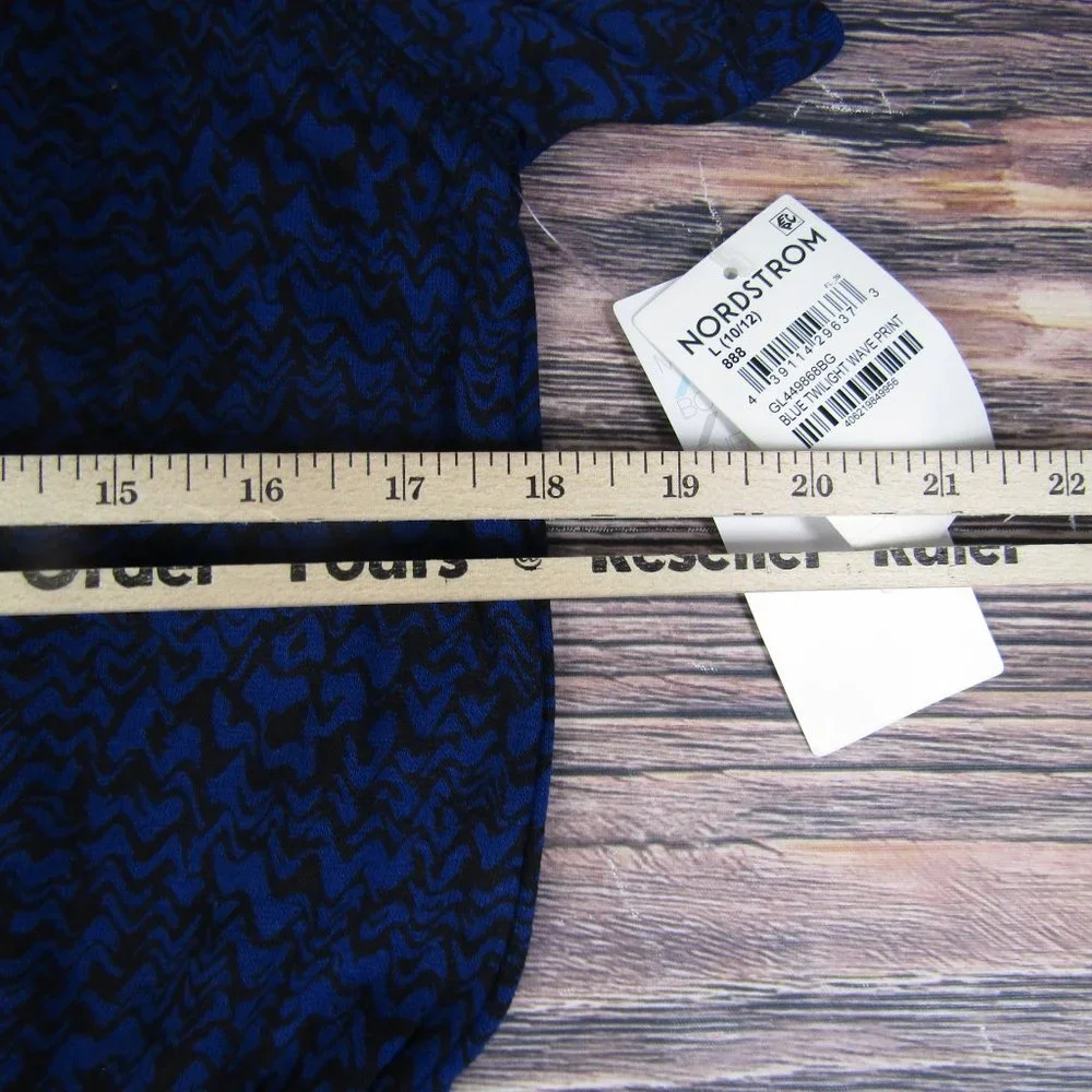 Zella NEW NWT Large Blue Twilight Black Drawstring Waist Fleece Sweatshirt - Picture 6 of 8